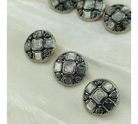 18/22MM Vintage Metal Shank Buttons of Clothing 6Pcs Gold Silver High Fashion Decor Jewelry Button of Coat Sewing DIY-silver-22mm 6pcs