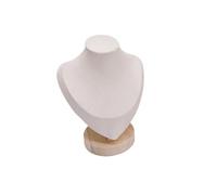18/24/30cm Velvet Portrait Necklace Display Pendant Organizer Jewelry Stand Mannequin Bust Window Jewelry Display Stand(Beige S)