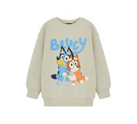 Bluey and Bingo Kids Beige Cartoon Long Sleeve Graphic Tee | Classic Crew Neck Pull On Casual Wear Top for Unisex Kids