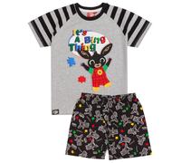 CBeebies Bing Pyjamas For Boys | Boys Grey Bunny Character PJS | Childrens Animation T-Shirt Shorts Merchandise 18-24 Months