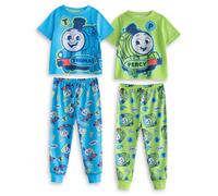 THOMAS & FRIENDS Thomas and Percy Boys Short Sleeve Pyjama Set | Blue & Green Thomas the Tank Engine & Percy Long Leg PJs | Kids Cartoon Sleepwear | Thomas Merch - 18-24 Months