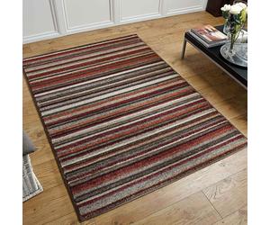(18. 2525N Line - Terracotta, 200 x 285 cm) Modern Geometric Floral Abstract Area Rugs Check Multi Coloured Non Slip Runner