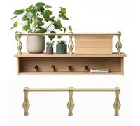 18 28 32 39in Brass Shelf Guard Rail for Floating Shelves, Decorative Gallery Tipping Edge Rails, Bookshelf Storage Anti-Fall Guard Fence Rod(Style A,12in/30cm)