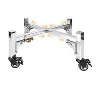 18-28" Adjustable & Foldable FirePit Stand for Solo Stove Bonfire & More Fire pit, 360° Swivel for Easy Mobility, Stainless Steel Fire pit stand with Locking Wheels for for Patio, Camping, Outdoor