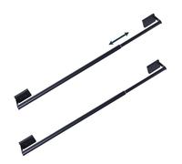 18-31.5 Inches Magnetic Curtain Rod for Metal Door, Adjustable Magnetic Towel Bar Holder for Kitchen Refrigerator, Magnet Calendar Anchor Chart Rod for Classroom Whiteboard, Black 2 Pack