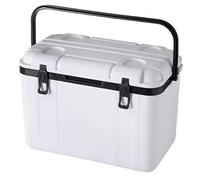 18/32 Quarts Triple-Layered Cooler and Small Hard Shell Lunchbox, Insulated Cooler with Handle Ice Pail for Camping Beach BBQs(White and Black,36L)