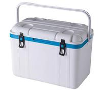 18/32 Quarts Triple-Layered Cooler and Small Hard Shell Lunchbox, Insulated Cooler with Handle Ice Pail for Camping Beach BBQs(White and Blue,36L)