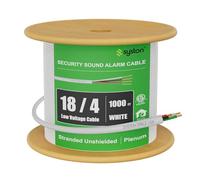 18/4 18 AWG 4 Stranded Pure Copper Conductors Unshielded Security Control Alarm Cable, UL/ETL CMP/CL3P White 1000ft Box