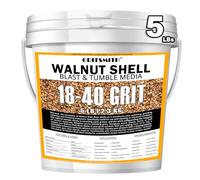 18-40 Grit Ground Walnut Shell Media (5 LBS / 2.3 KG) - Fine Grit for Tumbling, Blasting, Vibratory, Polishing, Deburring, Anti-Skid, Fillers