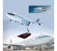18.5” 1:150 Scale Model Airplane Hong Kong B747-400 Aircraft Model Jet Plane Collectibles Resin with wheels Diecast Plane Mode for Collection(B747)