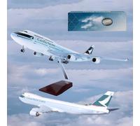 18.5” 1:150 Scale Model Airplane Hong Kong B747-400 Aircraft Model Jet Plane Collectibles Resin with wheels Diecast Plane Mode for Collection(B747)