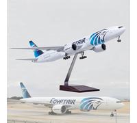 18.5” 1:157 Scale Model Airplane Egypt B777 Aircraft Model Model Jet Plane Collectibles Resin with wheels Diecast Plane Mode for Collection(B777)