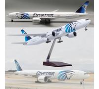 18.5” 1:157 Scale Model Airplane Egypt B777 Aircraft Model Model Jet Plane Collectibles Resin with wheels Diecast Plane Mode for Collection(LED B777)