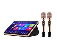18.5 Inch Karaoke System, Capacitive Touch Screen Karaoke Machine with Power Amplifier Function and DSP Reverberation Microphones, Premium Sound Effect and 4T Storage, for Family Bar Party