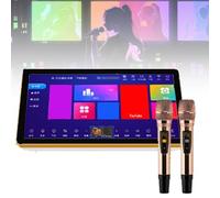 18.5 Inch Portable Karaoke(Touch Screen),2-6T Storage Hard Drive, with 2 Wireless Singing Mics, Dual Mechanism,for Karaoke, Movie Watching, Gaming,3T,Black