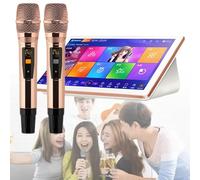 18.5 Inch Touch Screen, New Karaoke Machine, with Effect Cloud Update Download Song Home Party Karaoke Playback, Desktop KTV Player for Family, Bar, Party,White-500G