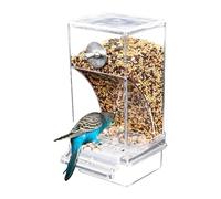 18.5x8.5x7.5cm Bird Feeder For Cage - Bird Cage Feeder | Automatic Seed Food Container | Clear Acrylic Parrot Foraging Feeder For Cockatiel | Parrot Cage Accessories For Most Birds Parrots Canaries