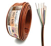 18/8 250Ft. NATIONAL Wire&Cable Thermostat Doorbell HVAC Heating Control Professional Cable Wire - Made in USA - 100% Solid Copper Conductors, CL2 ETL Listed, Low Voltage Applications Use