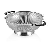 18/8 Stainless Steel Colander, Easy Grip Micro-perforated 5-Quart Colander, Strainer with Riveted and Heat Resistant Handles, BPA free, LFGB Approved. Great For Pasta, Noodles, Vegetables and Fruits