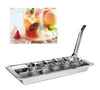 18/8 Stainless Steel Ice Cube Tray, 18 Slot Ice Cube Tray with Easy Release Handle for Making Various Ice Cubes and Frozen Foods, Removable Slots for Easy Ice Cube Removal and Cleaning