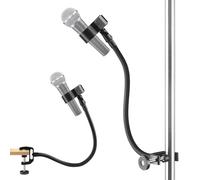 18.9" Gooseneck Microphone Stand, Flexible Adjustable Mic Arm with Super Clamp and Mic Clip, 3/8" to 5/8" Adapter, Microphone Mount Compatible with Shure/Fifine/AT2020/Pyle/Blue Snowball/Razer