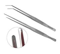 18.9inch/48cm Straight Curved Stainless Steel Extra Long Tweezers Set,Aquarium Cleaning Tool Fish Tank Aquatic Plants Forceps,Mega Reptile Feeding Tongs