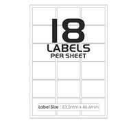 18 Address Labels Per A4 Sheet, 25 Sheets 400 Addresss Label, Self Adhesive Mailing Printer Shipping Label for Inkjet and Laser Printers, Printable Sticky Sheet Sticker [JAM Free]