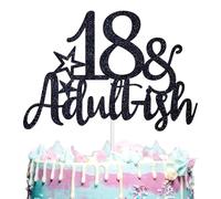 18 & Adult-ish Cake Topper, Awesome Since 2007, Time to Adul, Bruh I'm 18, Happy 18th Birthday Party Decorations Supplies for Boy Girl