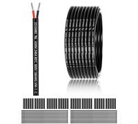 18 AWG 2×0.75mm² 2 Core 12V 24V Electrical Wire 100FT/30M, 18 Gauge 2 Conductor Wire Cable Stranded Tinned Copper PVC Twin Wires for LED Strips Lighting, Outdoor Cable, Automotive, CE Listed