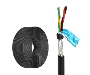18 AWG 4 Core Shielded Twisted Pair Flexible Drag Chain Cable Flexible Wire(65FT,0.5mm²(20AWG))