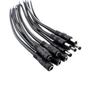 18 AWG DC Power Pigtail Cable, 2.1mm x 5.5mm Barrel Plug Wire Male&Female Connectors for CCTV Security Camera and Led Lighting Power Adapter by SIM&NAT, Pack of 10