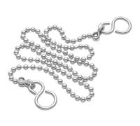 18" Ball Chain & Stay Hook Chrome | Durable Plug Chain for Basin, Bath or Sink Waste Fittings - Corrosion Resistant
