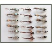 18 Barbless Hares Ear & Flash and Standard Pheasant Tail Nymph Choice of sizes, Best Trout Flies, Nymphs (10)