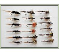 18 Barbless Nymph Trout Flies,Diawl Bach,Pheas Tail, Cruncher choice of sizes, Top selling Nymph Flies (12)