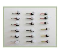 18 Barbless Suspender Buzzers - 6 Colours, choice of sizes, Buzzer trout flies (Mixed)