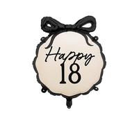 Happy 18 Foil Balloon Bow Design, 18th Birthday Party Decoration, Large Number Balloon