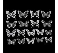 18 Black and White 3D Butterfly Wall Stickers for Creative Space Styling in Homes Apartments and Shared Living Accommodations (C)