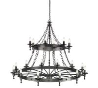 18 Bulb Chandelier 2 Tier Hand Crafted Graphite Finish Black LED E14 60W