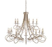 18 Bulb Chandelier Hanging Pendant LIght Silver/Gold LED E14 60W Bulb Loops Metallics One Size