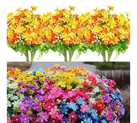 18 Bundles Artificial Flowers with Stems for Indoor and Outdoor Decoration - Silk Daisy Faux Plants and Farmhouse Spring Decor