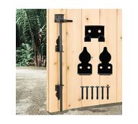 18" Cane Drop Bolt Rod Kit, Heavy Duty Drop Rod Gate Stopper Hardware, for Wood PVC Gates Fences Doors, for Holding Gate to The Ground, Black, 1 pcs