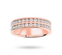 18 Carat Rose Gold 0.75 Carat Brilliant Cut 2 Row Half Eternity Ring - Ring Size P