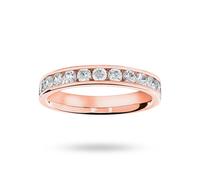 18 Carat Rose Gold 0.75 Carat Brilliant Cut Half Eternity Ring - Ring Size N