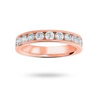 18 Carat Rose Gold 1.00 Carat Brilliant Cut Half Eternity Ring - Ring Size M
