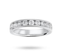 18 Carat White Gold 1.00 Carat Brilliant Cut Half Eternity Ring - Ring Size M