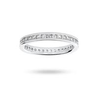 18 Carat White Gold 1.00 Carat Princess Cut Channel Set Full Eternity Ring - Ring Size M.5