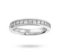 18 Carat White Gold 1.00 Carat Princess Cut Half Eternity Ring - Ring Size M
