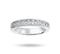 18 Carat White Gold 1.50 Carat Princess Cut Half Eternity Ring - Ring Size M