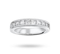 18 Carat White Gold 2.00 Carat Princess Cut Half Eternity Ring - Ring Size O