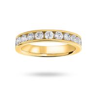 18 Carat Yellow Gold 1.00 Carat Brilliant Cut Half Eternity Ring - Ring Size M